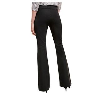 Anthropologie Essential Flare Leg Pants Womens Size 14 Stretch Back Zip Black